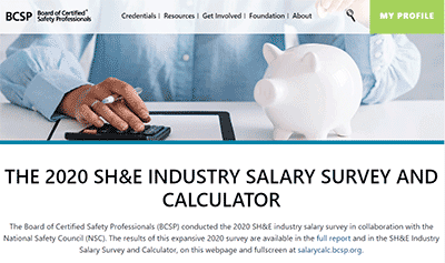 BCSP Salary Survey Calculator