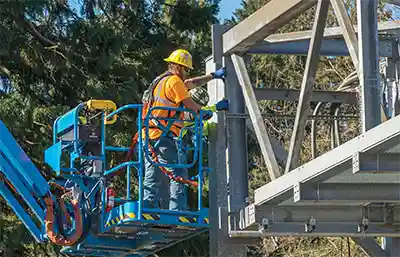 Worker on lift