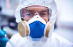 lab worker with mask