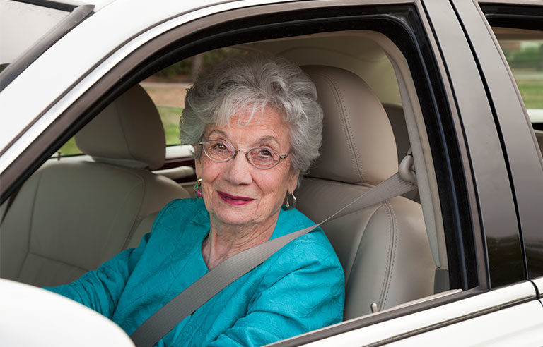 senior woman driving