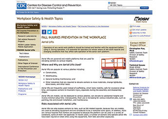 CDC NIOSH webpage