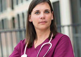 Nurse in purple