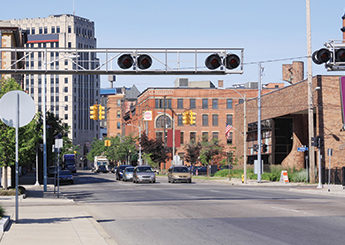 City railroad crossing