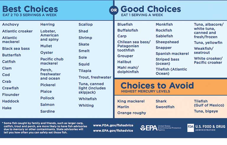 Mercury Levels In Fish Chart