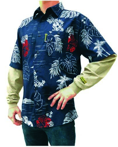 Fnyko Men Shirt Hawaiian Shirt Flame Print Relaxed-Fit Casual