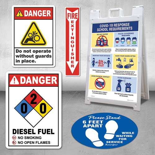 Fire Fighting Equipment Triangle Safety Signs and Stickers 