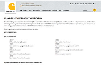 Carhartt homepage