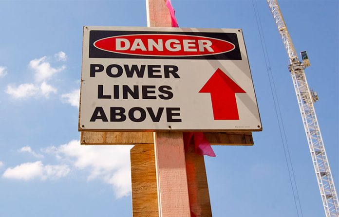 danger power lines above