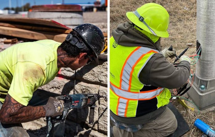 Hot and cold work side by side photo