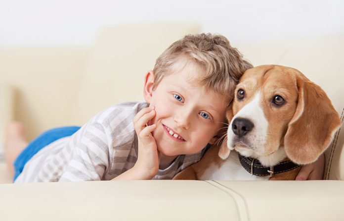 boy with dog
