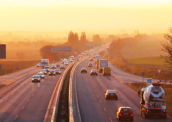 cars on highway