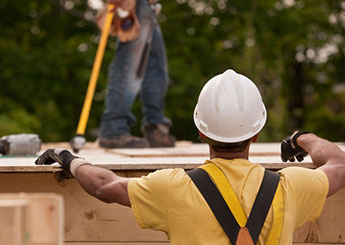 Roofing workers