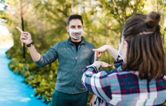 deaf young adult-wearing-mask