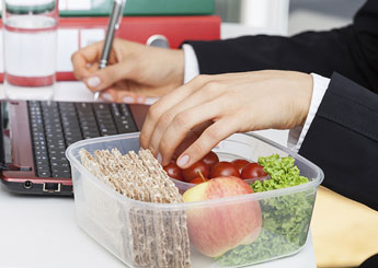 eating at desk
