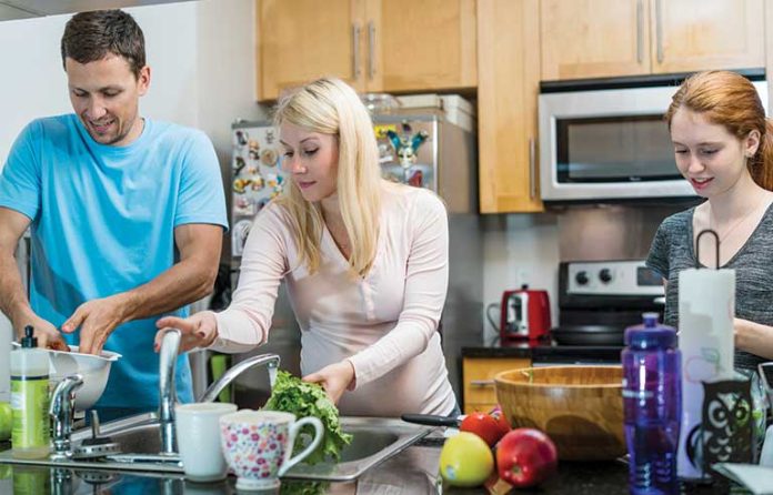 family in the kitchen