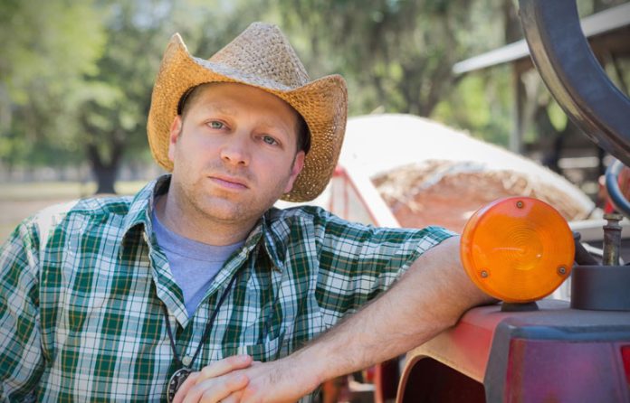 Stressed farmer