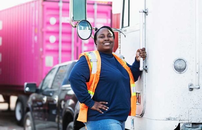 Female semitruck driver
