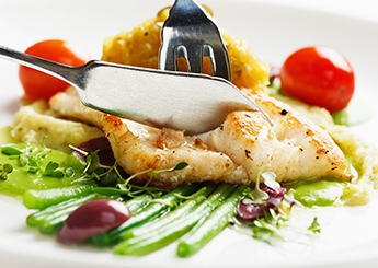 grilled fish and vegetables