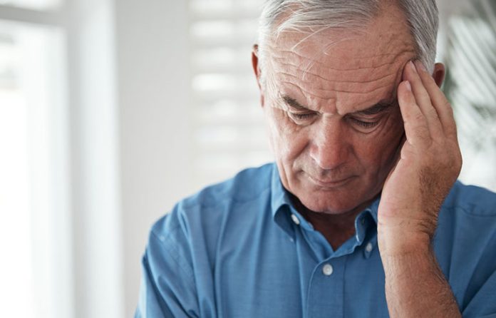 man with headache