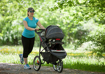 mom pushing a stroller