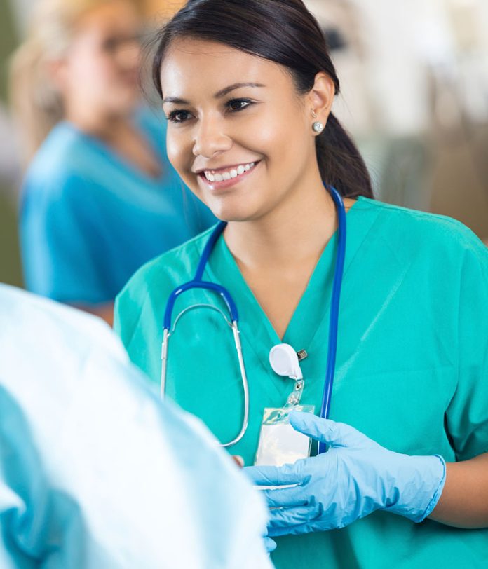 nurse with gloves