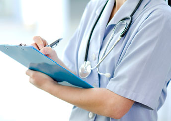 nurse writing