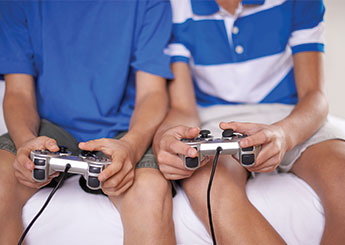 playing video game