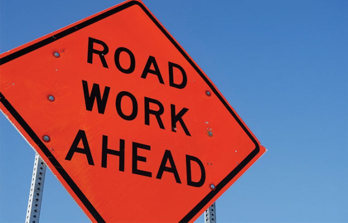road work ahead sign