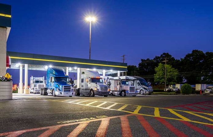 Semitrucks safe truck parking area