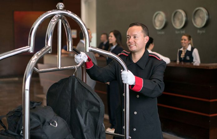 Bellhop at hotel