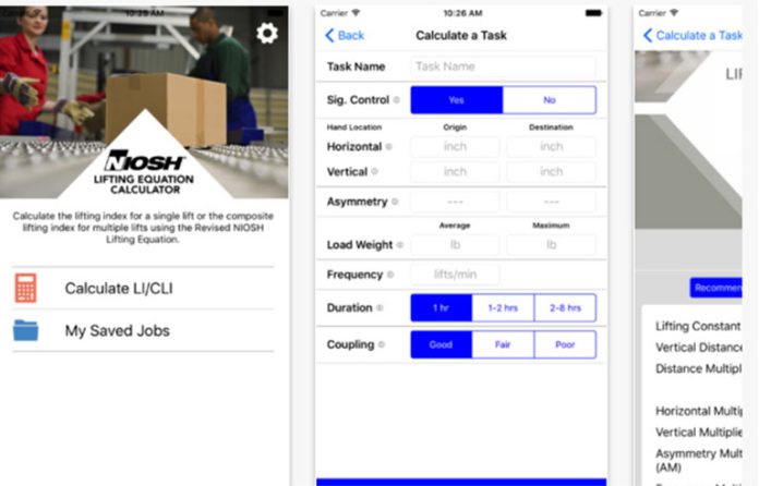 NIOSH Safe Lifting App