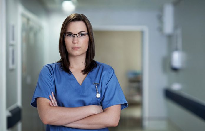 Non-smiling nurse