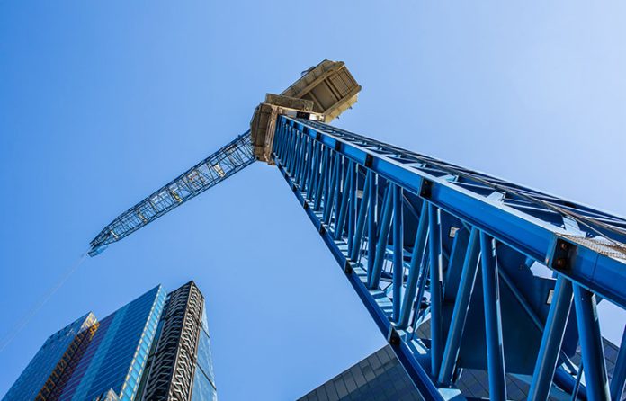 Upview of crane