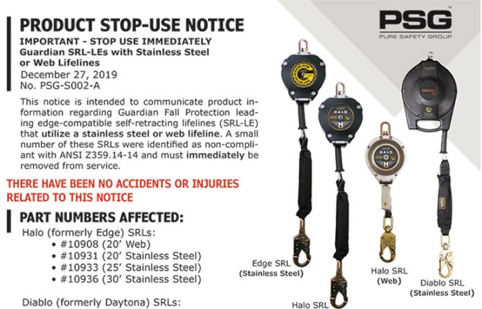 Pure Safety Group recall