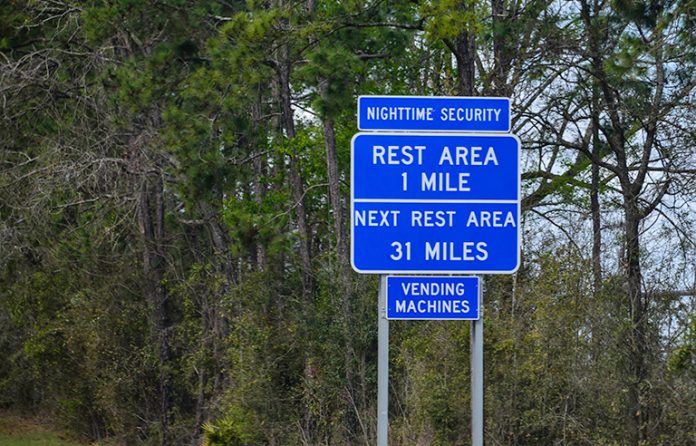 Rest area sign