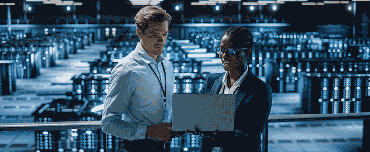 Darkened data center