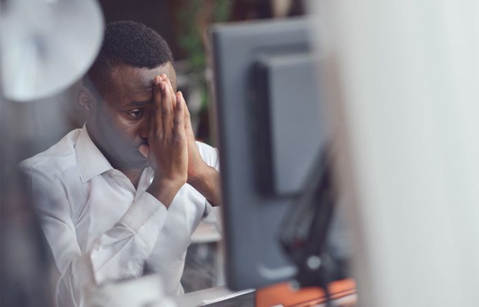 tired male office worker