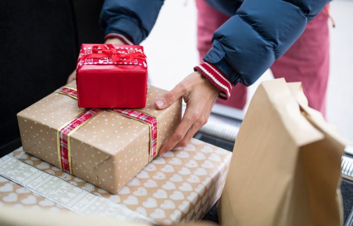 Christmas gifts in trunk
