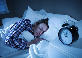 woman in flannel sleeping