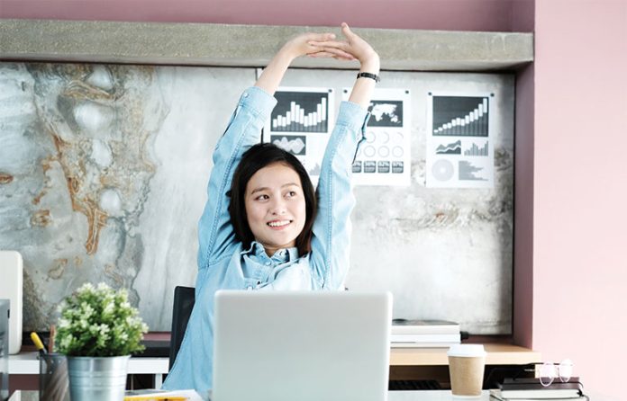 woman stretching