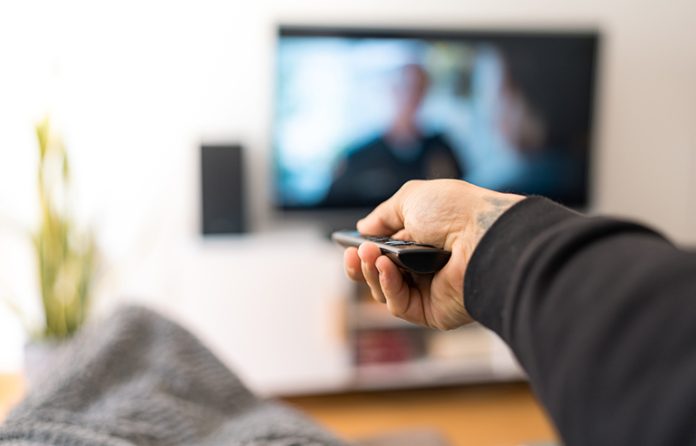 Remote and blurred TV