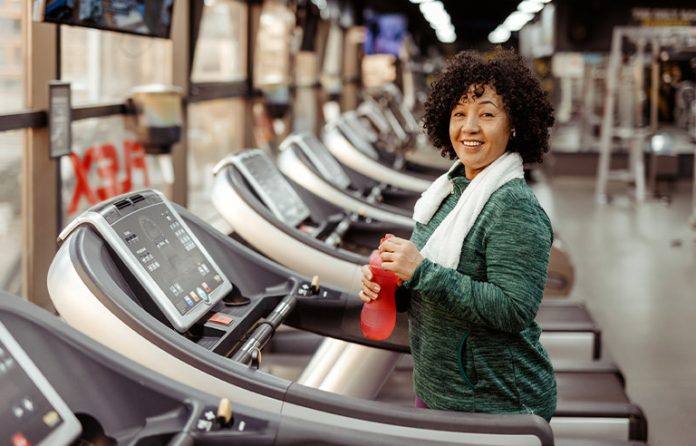Black woman on treadmill