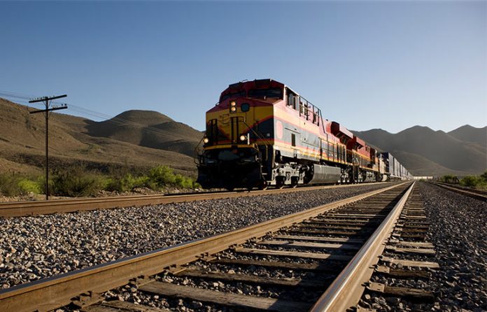 freight train railroad tracks closeup