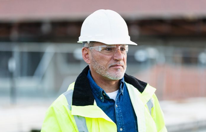 Older construction worker man