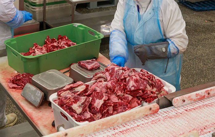 Meat processing worker food safety