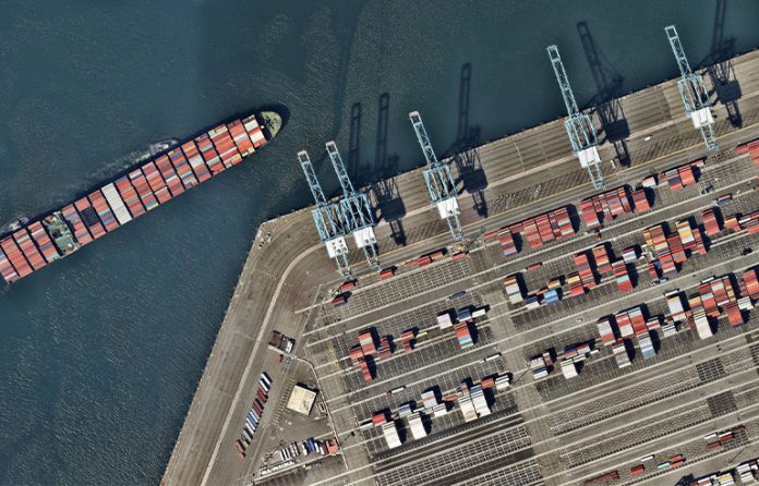 Marine cargo shipyard Los Angelos