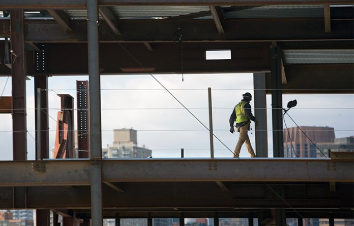 Construction jobsite working at height