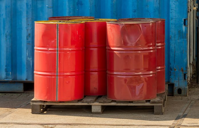 Oil barrels drums marine cargo