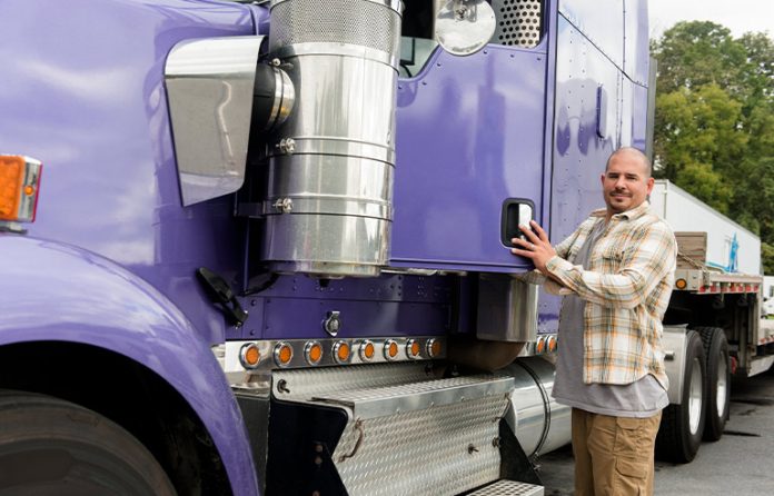 Truck driver lilac truck