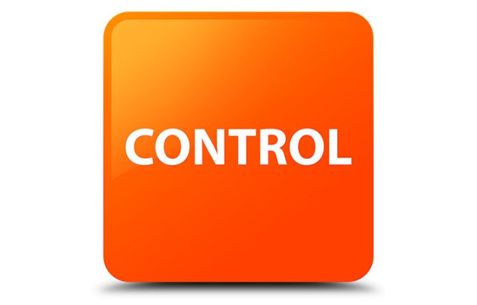 The word control in an orange tile